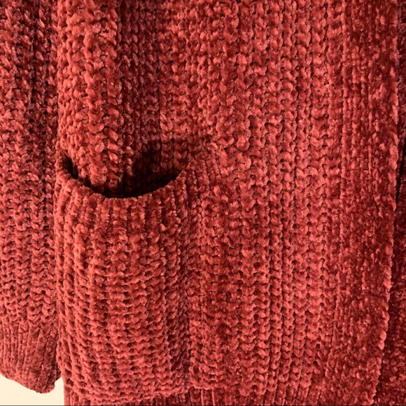 Seven7 Burgundy Chenille Cardigan Sweater - Picture 3 of 9